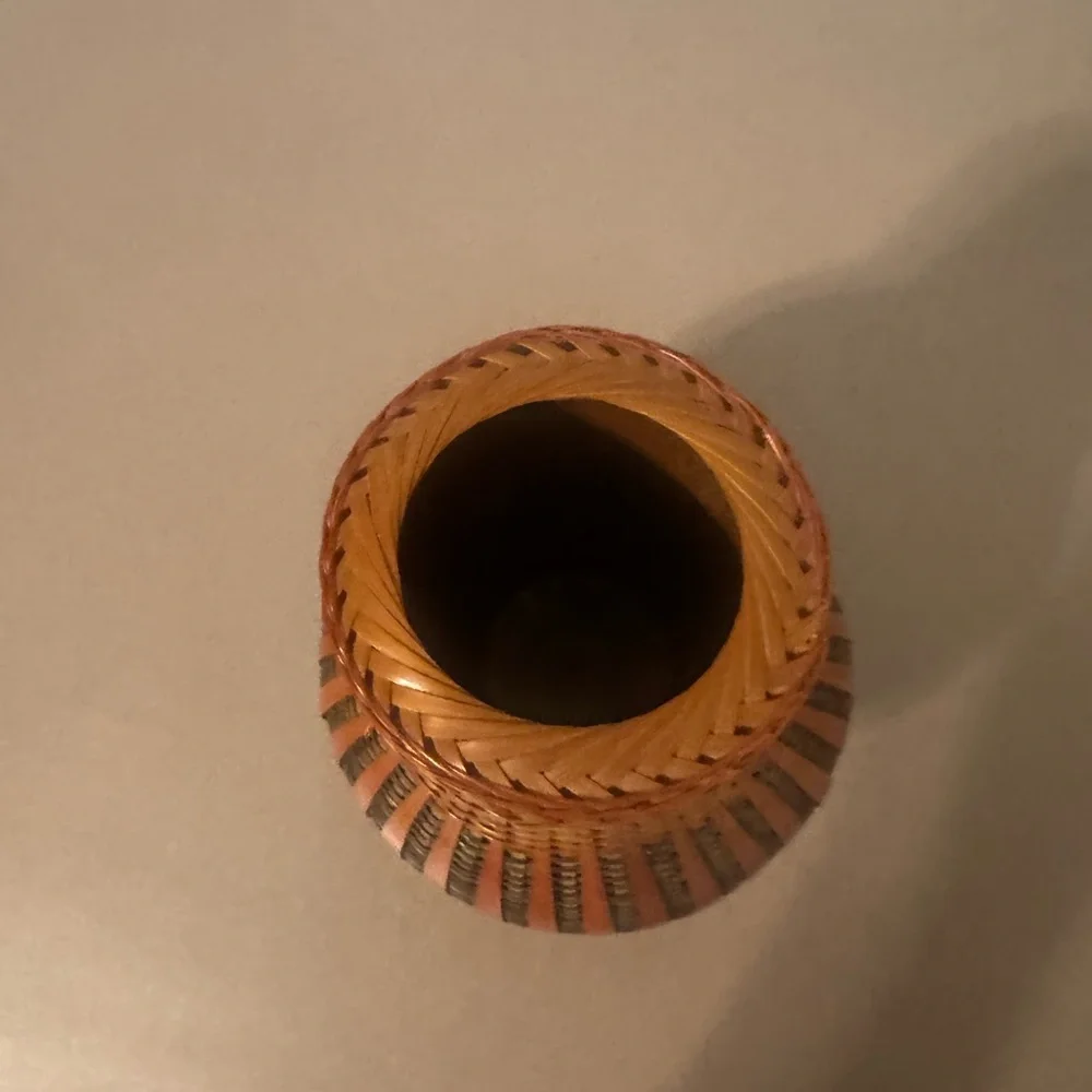 Vintage Ratan Bamboo Weave Vase